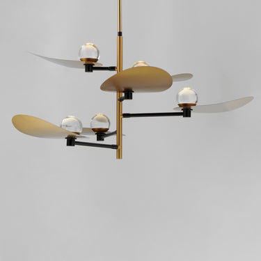 ET2 Pearl 6-Light LED Chandelier Black/Natural Aged Brass