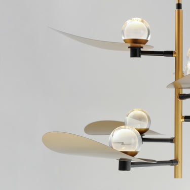 ET2 Pearl 6-Light LED Chandelier Black/Natural Aged Brass