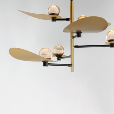 ET2 Pearl 6-Light LED Chandelier Black/Natural Aged Brass