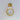 ET2 Tether suspended ring wall sconce, Natural Aged Brass, unlit, tan strap, front view