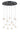 ET2 Newton multi-light apple glass pendant, 12-Light Black / Gold, front view