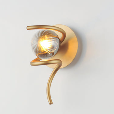 ET2 Planetary smoke glass globe wall sconce, Gold, alternate view