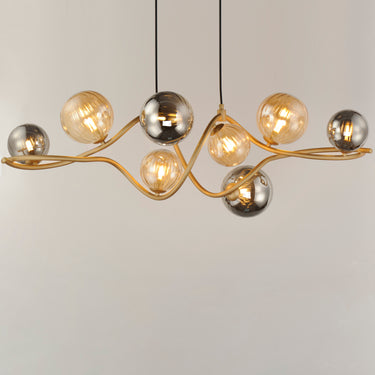 ET2 Planetary 8-Light LED Linear Pendant Gold