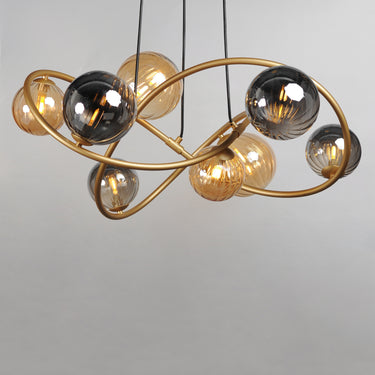 ET2 Planetary 8-Light LED Chandelier Gold
