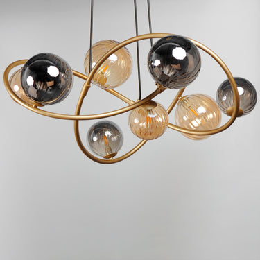 ET2 Planetary 8-Light LED Chandelier Gold