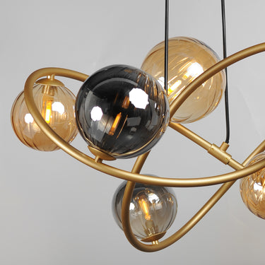 ET2 Planetary 8-Light LED Chandelier Gold