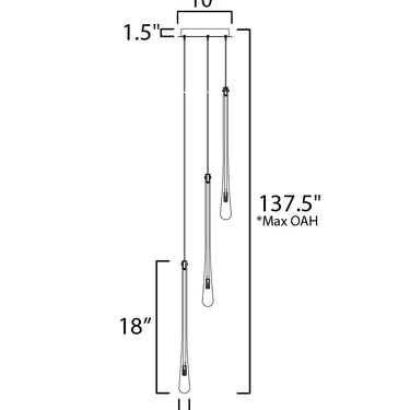 ET2 Stillo 3-Light LED Pendant Satin Nickel