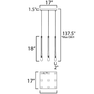 ET2 Stillo 9-Light LED Pendant Gold