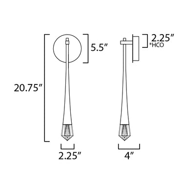 ET2 Pierce LED Sconce Gold