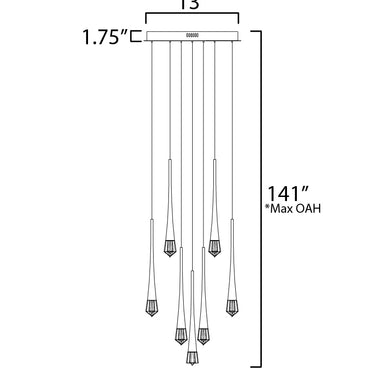 ET2 Pierce 9-Light LED Pendant Black