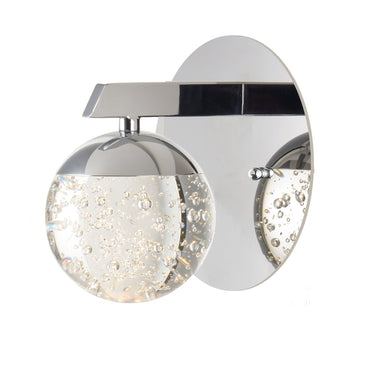 ET2 Orb II bubble glass wall sconce, Polished Chrome, front view