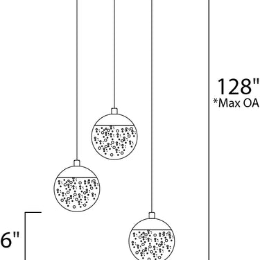 ET2 Orb II 3-Light LED Pendant Polished Chrome