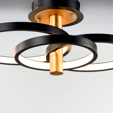 ET2 Hoopla 3-Light LED Semi Flush Mount Black/Gold