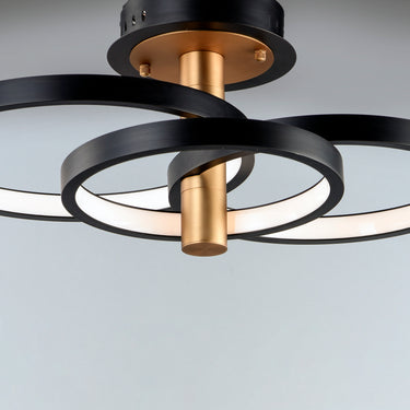 ET2 Hoopla 3-Light LED Semi Flush Mount Black/Gold