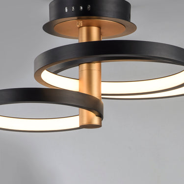ET2 Hoopla 3-Light LED Semi Flush Mount Black/Gold