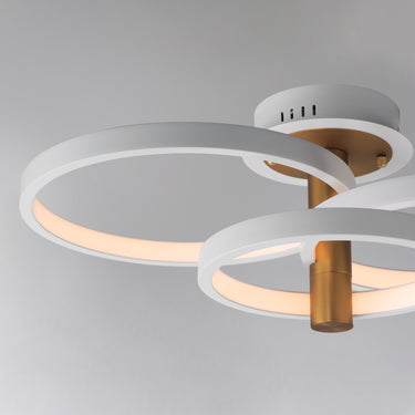 ET2 Hoopla 3-Light LED Semi Flush Mount White/Gold