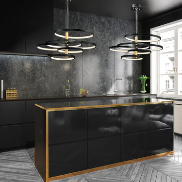 ET2 Hoopla 6-Light LED Pendant Black/Gold