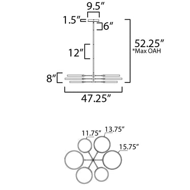 ET2 Hoopla 6-Light LED Pendant White/Gold