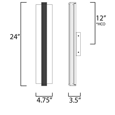 ET2 Ripple 24" LED Bath Vanity Polished Chrome