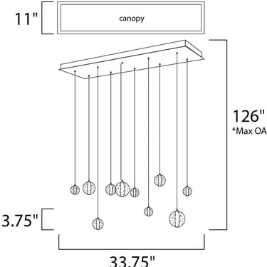 ET2 Harmony 10-Light LED Pendant Polished Chrome