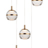 ET2 Swank 5-Light LED Pendant Natural Aged Brass