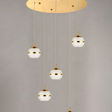 ET2 Swank 5-Light LED Pendant Natural Aged Brass