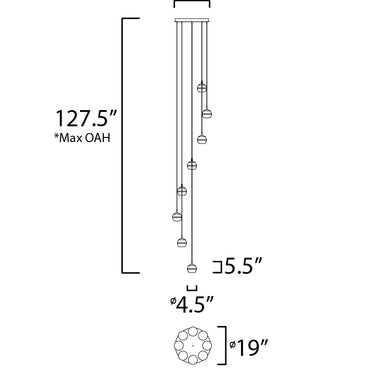 ET2 Swank 8-Light LED Pendant Polished Chrome