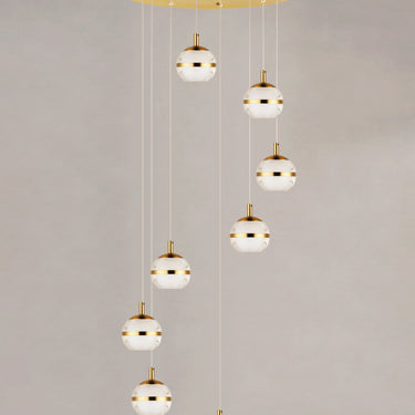ET2 Swank 8-Light LED Pendant Natural Aged Brass