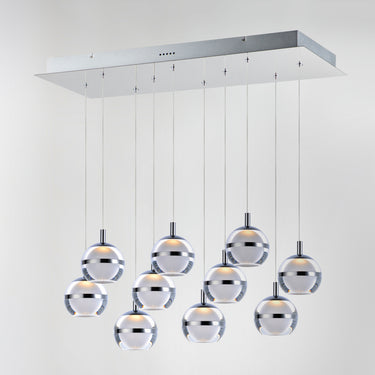 ET2 Swank LED 10-Light Linear Pendant Polished Chrome