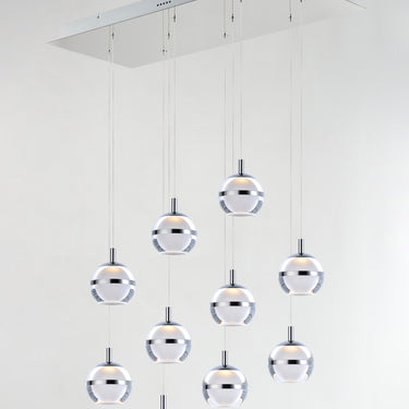 ET2 Swank LED 10-Light Linear Pendant Polished Chrome