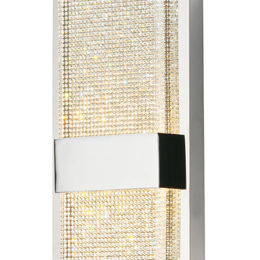 ET2 Sparkler gemite crystal wall sconce, Polished Chrome, front view