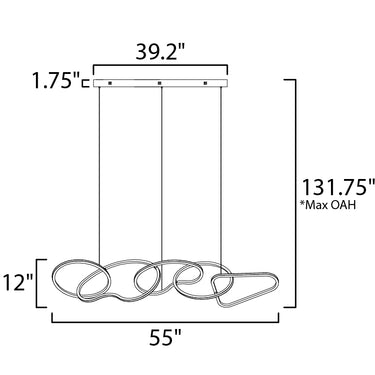 ET2 Unity 5-Light LED Pendant Black Chrome