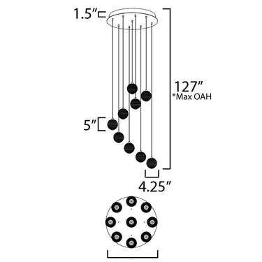 ET2 Rhythm 9-Light LED Pendant Polished Chrome