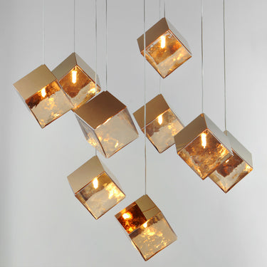 ET2 Ice Cube 9-Light LED Pendant French Gold