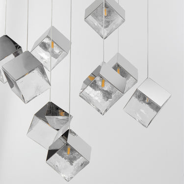 ET2 Ice Cube 9-Light LED Pendant Polished Chrome