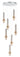 ET2 Reveal multi-light tube pendant, 7-Light Satin Nickel / Satin Brass, front view