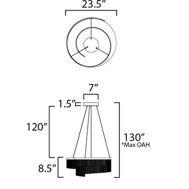ET2 Sonata 24" LED Pendant Black