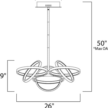ET2 Gyro II 3-Light LED Pendant Black/Polished Chrome