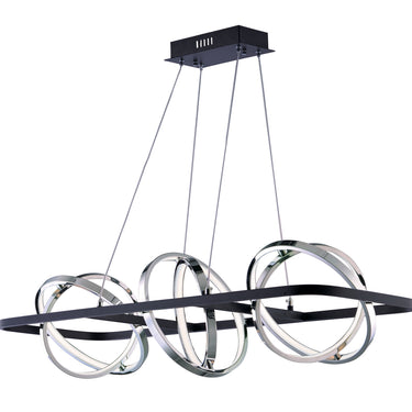 ET2 Gyro II 3-Light LED Linear Pendant Black/Polished Chrome