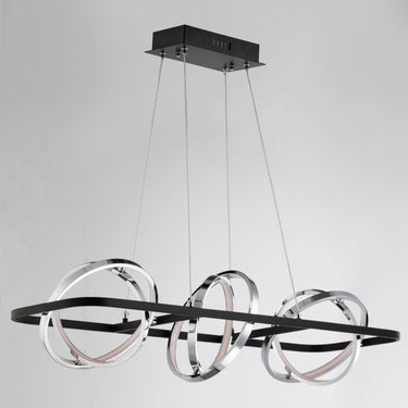 ET2 Gyro II 3-Light LED Linear Pendant Black/Polished Chrome