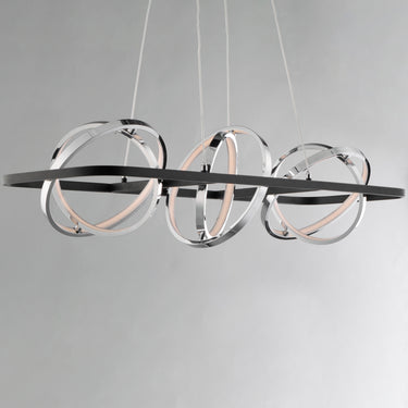 ET2 Gyro II 3-Light LED Linear Pendant Black/Polished Chrome