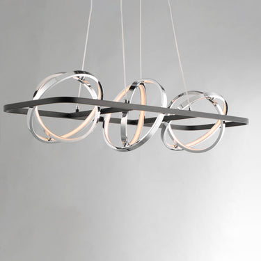 ET2 Gyro II 3-Light LED Linear Pendant Black/Polished Chrome