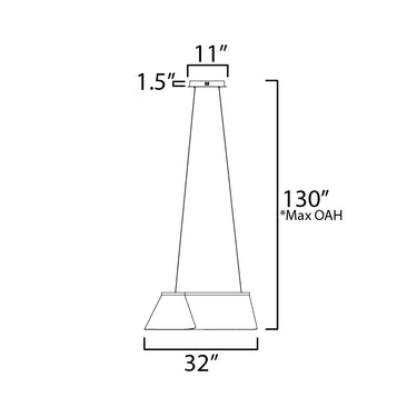 ET2 Tartan Linear LED Pendant Polished Chrome