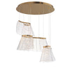 ET2 Tartan 3-Light LED Pendant Brushed Champagne