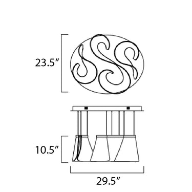 ET2 Tartan 3-Light LED Pendant Polished Chrome