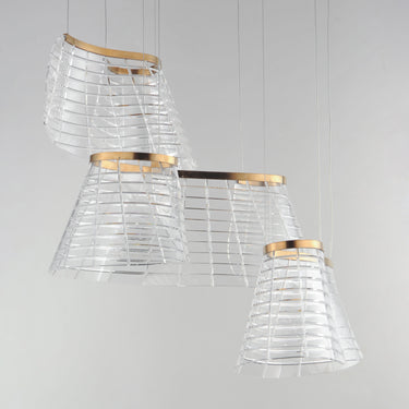 ET2 Tartan 3-Light LED Pendant Brushed Champagne