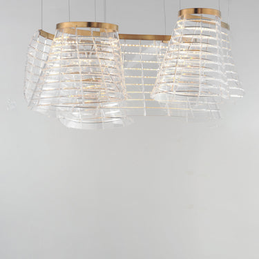 ET2 Tartan 3-Light LED Pendant Brushed Champagne