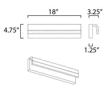 ET2 Waterfall 18" LED Bath Vanity Polished Chrome