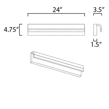 ET2 Waterfall 24" LED Bath Vanity Polished Chrome