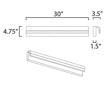 ET2 Waterfall 30" LED Bath Vanity Polished Chrome